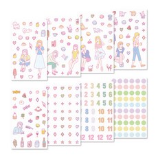 Dalphong All About Me 可撕除貼紙 8件組, 混合顏色, 1套