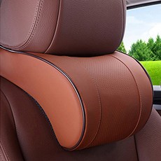 리버폭스 차량용 메모리폼 가죽 목쿠션 B타입, 브라운, 1개