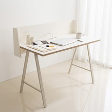 리바트 프레일 콘센트형 1200 일자책상 스크린보드형 방문설치, 화이트