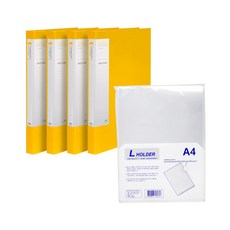 MiDAS A4文件夾 P4012 4入+A4 L夾 10入, 黃色（文件）, 1套