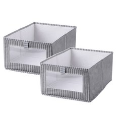 드벨리끄 접이식 패브릭 수납박스, 세로 그레이, 2개