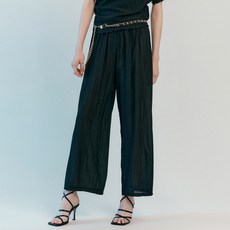 MAXZA 여성용 냉감 통기성 마쟈 내추럴 플리츠 쿨링 와이드 팬츠