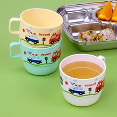키친유 부릉부릉 손잡이 유아컵 200ml x 3종 세트, 1세트, 화이트, 민트, 오렌지
