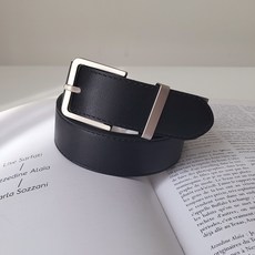 varvisu Dewin 方形霧面銀色基本款皮帶 30mm