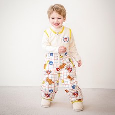 mollimelli 童款Toy Box格紋鋪棉連身褲裝