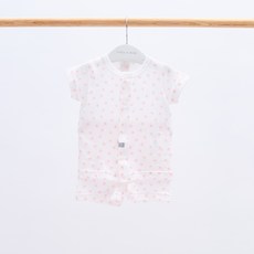 cubynmom 嬰幼兒透氣紫菀花網眼短袖居家服上下套裝