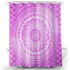 曼陀羅防水浴簾 TYPE15 165 x 180 cm, 1個, 紫羅蘭/紫色系