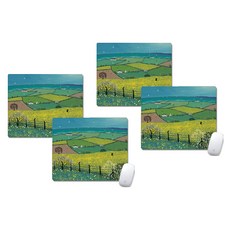 컨트리 하우스 플라워 마우스패드 20 x 24 cm, 03, 4개