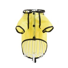 MEDICHEET 寵物透明連帽雨衣, 黃色, 1個