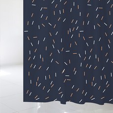 디자인수풀 북유럽 스타일 샤워커튼 sc462 S 1520 x 1880 mm + 플라스틱 고리 12p + 커튼봉 화이트 풀세트, 1세트