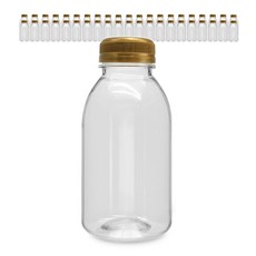 Mirkorea 牛奶透明金色蓋PET瓶, 300ml, 48個