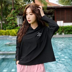 헤링본 여성용 후디크롭 래쉬가드 상의 RI389