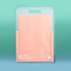 索引收納文件包 A4, 粉色的, 2個