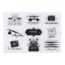 yes mall 復古風手帳裝飾DIY透明矽膠印章 9, 1個