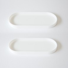 矽膠多用途託盤架, 白色, 2個