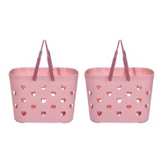 Anna's Farm愛心排水浴室籃 粉色, 2個