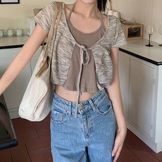 어썸풀 여성용 클로즈 가디건 세트 A24SMTPS030808