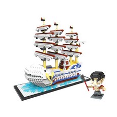초대형 화이트 해적선 나노블록 2466피스, 혼합색상, 1개