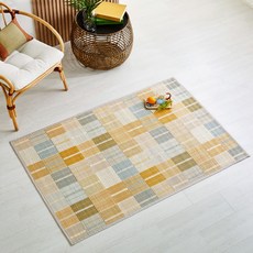 Modern House 線繞圖案竹蓆, 米色