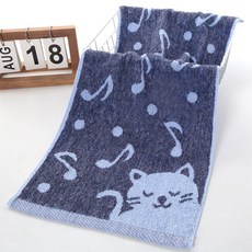 Woni's Pretty Mood 貓咪洗臉毛巾 100g, 5個, 藍色