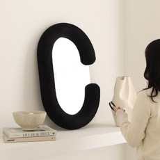 BR FRiEND Eclat 迷你高級布料裝飾壁掛鏡, 黑色