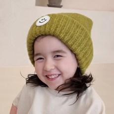우주아이 아동용 스마일쿠키 보온 비니모자
