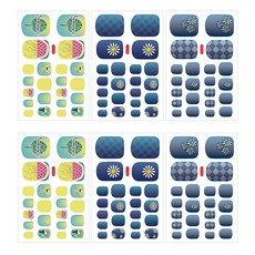 夏季時尚美甲貼紙 3入, 1號, 2組