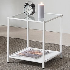 Tres Belle 鐵製玻璃模組層架 透明 + 膠合板 E4040, 透明(玻璃板) + 白色(框架)