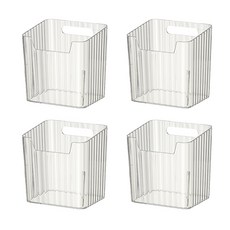 블럭마트 주방 다용도 보관 벽걸이 바구니, 투명, 4개