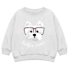 LITTLE RABBIT 家庭眼鏡狗狗寬鬆版大學T