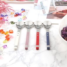 보겐 스퀘어 솔렌 커트러리 티스푼 4종 세트, 화이트, 모브, 루비레드, 사파이어, 1세트