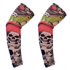soonZAM 時尚夏季紋身袖套 2入, 小丑鬼魂