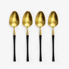 벨르디자인 커트러리 패트릭 티스푼 골드블랙, 4개, 단품