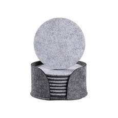 Dark Light 雙面灰色毛氈杯墊 10入組, 灰色, 10個