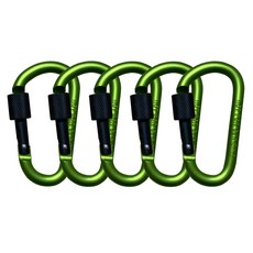 彩色登山扣 5入, 綠色