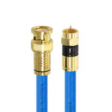 SOLTOP 韓國製 高級金色 BNC 轉 RF 5C 壓接式 防水電視同軸電纜 藍色, SOLTOP-762