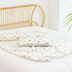 아띠블랑 인견 아기베개 커버 2p + 속통 + 블랭킷 + 바디필로우 세트, 퍼피