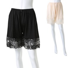 KerriLucy 人造絲蕾絲5分襯褲 2件組