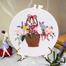 法式刺繡材料包組合, 1套, 花籃