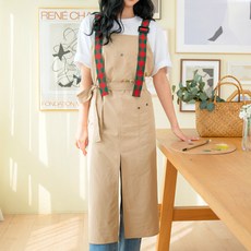 Golden Rabbit Beauty C格紋圍裙Apron, 米色