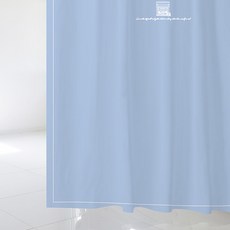 DesignSoopul 愛的訊息浴簾 11 L 1800 x 1880 mm + 不鏽鋼掛環 + 白色浴簾桿套組, 1套, 白色