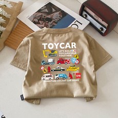 JOYMULTI 男童 Toy Car World 汽車棉質短袖T恤
