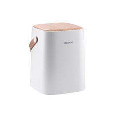 베리구즈 손잡이 원터치 휴지통 10L, 화이트우드, 1개