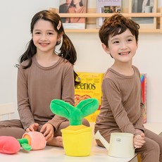 bonumam 兒童修身保暖莫代爾羅紋家居服上下套裝