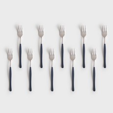 니코트 국내산 Satin 컬러 티포크, 블루블랙, 10개