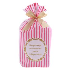 INP 蝴蝶結禮品袋 中, 25個, 粉色條紋