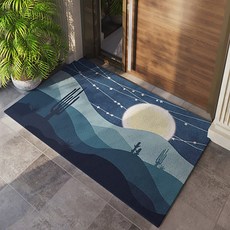從地板開始明亮的多款插圖門墊, 滿月之夜