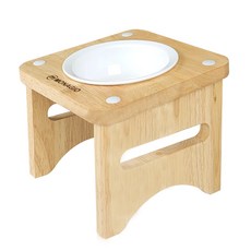 모나지오 반려동물 원목 도자기 식기 키높이형 1구, 1개