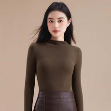 2Estar 女款半高領發熱長袖內搭上衣