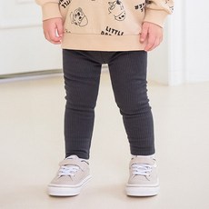 mollimelli 兒童款小熊刷毛羅紋內搭褲